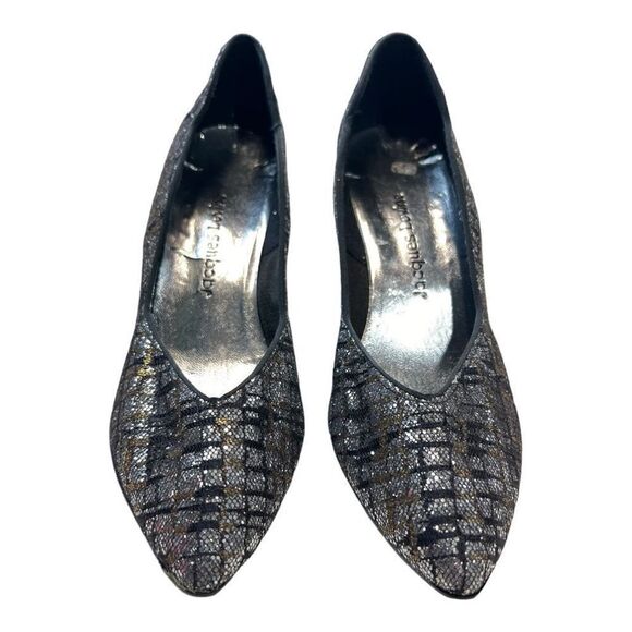 Jacques Levine Womens Pointed Toe Metallic Sparkly Pump Heels Silver Gold Size 8 - Picture 3 of 9